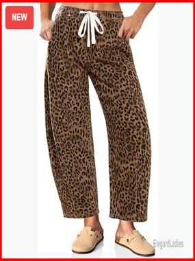 High Waisted Barrel Leg Jeans, Stretch Denim, Pull On Drawstring, 27 Inseam